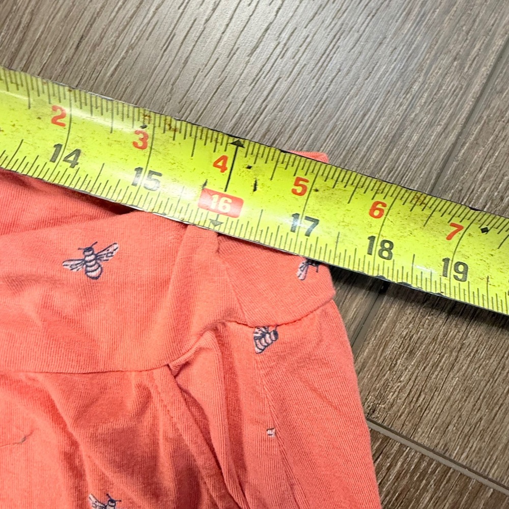 Soma Pajama Set Coral Bee Print Short Sleeve Top L, Capri Bottom XL Lightweight - Picture 12 of 16